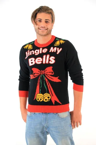 Vista 2 de Jingle My Bells - Suéter de Navidad para adultos, color negro