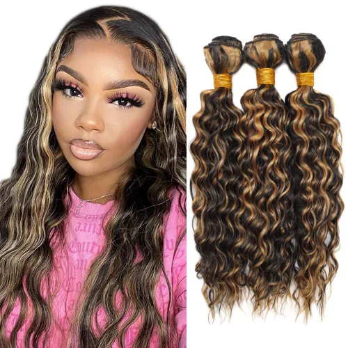 Vista 288 de 300g 1B27 Human Hair Bundles Honey Blonde Bundles Human Hair 10A Brazilian Virgin Remy Hair Extensions 8 10 12 Inch