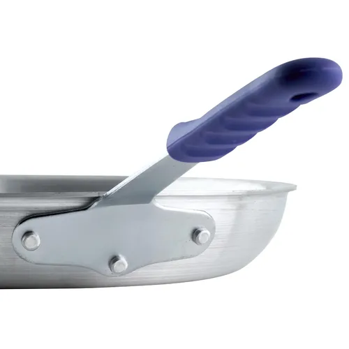 Vista 4 de Winco Sartén/Sartén para freír de aluminio de grado comercial, acabado natural con mango de toque frío, 14 pulgadas