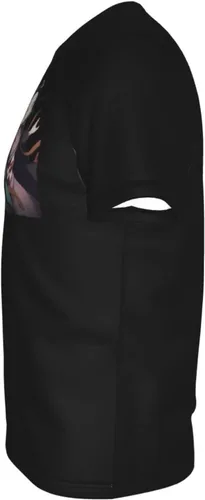Vista 6 de RAUGAJ Hombre Camiseta Poliéster Gráfico Manga Corta Ropa Negro