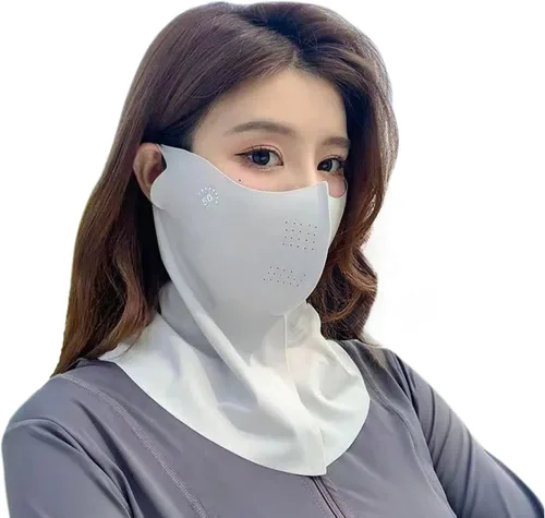 Vista 10 de Summer Cooling Neck Gaiter Face Mask for Women, UPF 50+ UV Protection, Breathable Ice Silk Sun Protection Mask