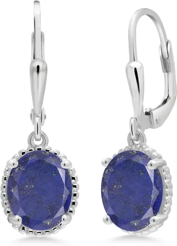 Vista 52 de Gem Stone King Aretes colgantes de gota para mujer, plata de ley 925, piedra natal ovalada de 0.354 x 0.276 in, joyería fina, regalos para ella