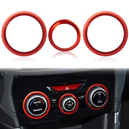 Vista 9 de Auovo Cubiertas de Anillo Exterior para Perilla de Control del Clima AC Accesorios para Subaru Crosstrek 2018-2022 2023 / Impreza 2017-2023