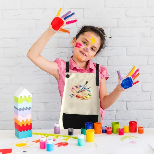 Vista 8 de Delantal para niños, paquete de 2 delantales de pintura para niños y niñas, delantales para niños, pintura, cocina, horneado, arte y manualidades