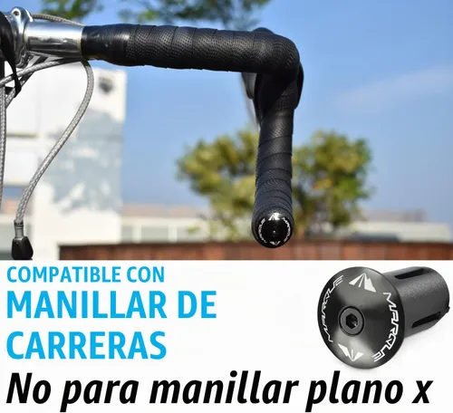 Vista 2 de MARQUE Alloy ENZ - Tapones para manillar de bicicleta de carretera, extremos de barra de mango de aluminio, tapones para barras de caída, tapas