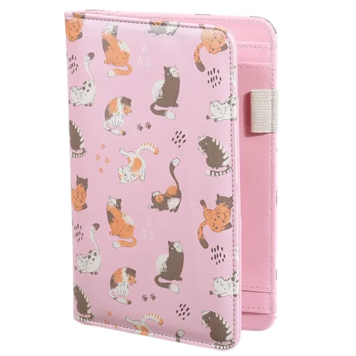 Vista 11 de Libro de mesero, libro de mezclilla para Watiress con cara sonriente esponjosa, bordado de felpa con diseño de flor de dólar