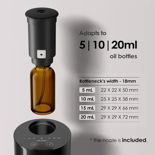 Vista 7 de Airversa Waterless Essential Oil Diffuser Starter Kit with 30mL Hotel Fragrance Oil Inspired by BaCRT, Battery Operated Car Diffuser, Portable Aroma