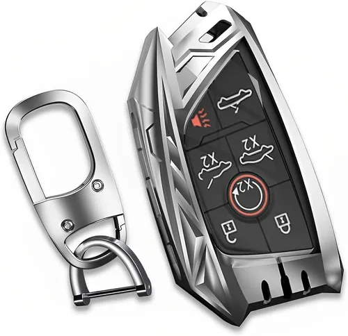 Vista 8 de Funda para llavero de Corvette C8, estuche soporte protector de llave inteligente 2020 2021 2022, Gris, Moderno