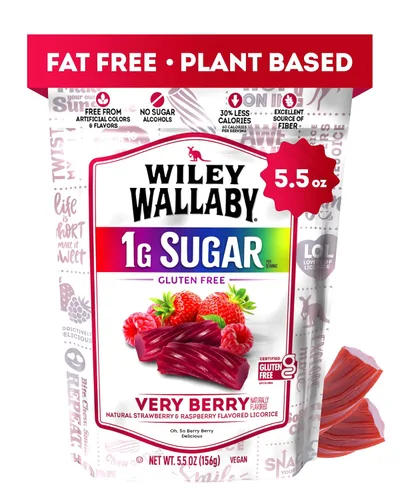 Vista 11 de Wiley Wallaby Dulces de regaliz gourmet de 5.5 onzas de sabor australiano suave y masticable, sin gluten, sabor australiano (5.5 onzas