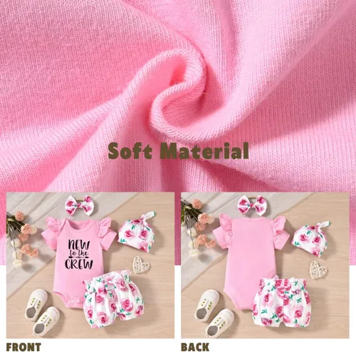 Vista 17 de Aalizzwell Conjunto de pantalones cortos para bebé recién nacido para el verano