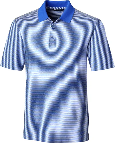 Vista 2 de Cutter & Buck Polo Drytec Forge Tonal Stripe UPF 50 que absorbe la humedad para hombre