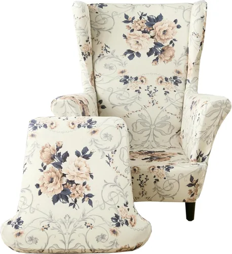 Vista 18 de CRFATOP 2 fundas elásticas para silla con respaldo de alas de mariposa, fundas de tela de elastano con respaldo de ala, fundas para sillón con parte