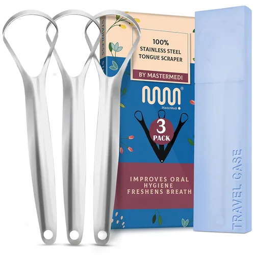 Vista 16 de MasterMedi Raspador de lengua negro con estuches (forma de cuchara, paquete de 2), limpiador de lengua para tratamiento del mal aliento, raspador