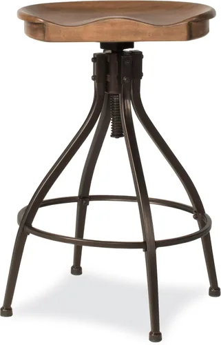 Vista 4 de Hillsdale Taburete ajustable de altura ajustable sin respaldo de metal Worland