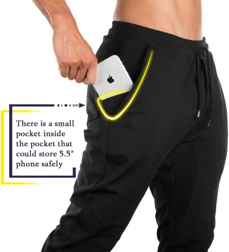 Vista 4 de TBMPOY - Pantalones deportivos ajustados para correr entrenamiento para hombre pantalones de gimnasia