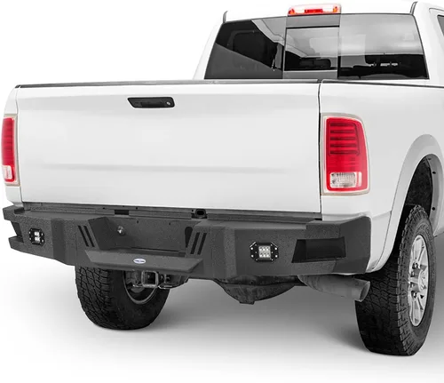 Vista 5 de Hooke Road Combo de parachoques delantero y trasero Ram Offroad 10-18 para parachoques Dodge Ram 2500 2010-2018 con placa de cabrestante y placa