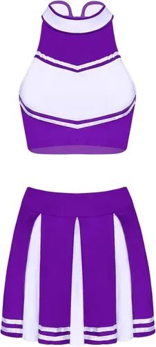 Vista 4 de JanJean Top corto uniforme con falda plisada para mujer colegialas