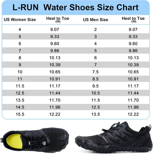 Vista 2 de L-RUN Athletic Water Hiking Shoes Beach Sports Shoes for Swim Toe Shoes Women Men