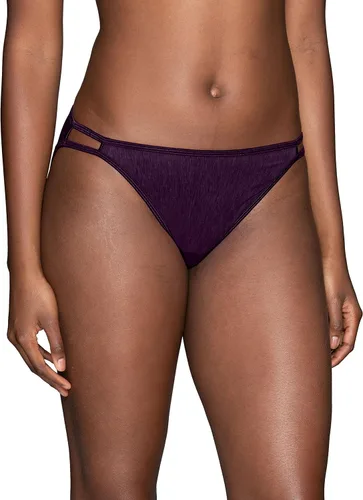 Vista 94 de Vanity Fair Bragas de bikini con tira para mujer, Illumination, con elástico sedoso y ribete de satén Paquete de 3 Negro (Midnight Black)