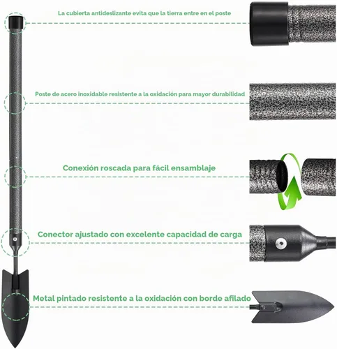 Vista 6 de Juego de herramientas de jardín de 5 piezas con mango extendido, juego de herramientas de jardín resistentes, kit de herramientas de jardinería