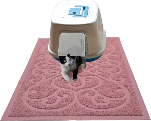Vista 18 de PetLike - Alfombrilla que atrapa la arena cuando los gatos salen de la caja de arena, alfombrilla que pueden usar los gatos para comer, es suave