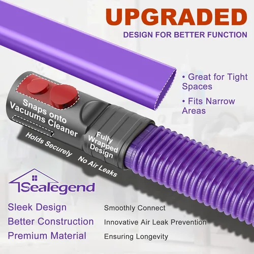 Vista 7 de Sealegend Kit limpiador de ventilación para secadora Dyson accesorio para Púrpura y cepillo