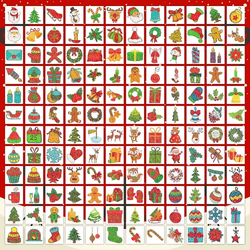 Vista 3 de EMOME 408 tatuajes temporales de Navidad, calcomanías de tatuaje con purpurina de Navidad para niños envueltas individualmente a granel, rellenos