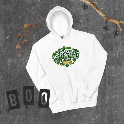 Vista 3 de Maydear Sudadera con capucha para hombre y mujer, diseño de trébol de la suerte