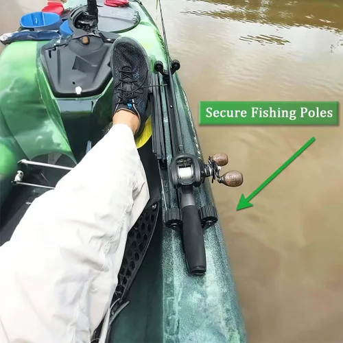 Vista 4 de Huntury Soporte de red para remo de kayak y pesca, accesorios de montaje en riel para canoa, tabla de remo
