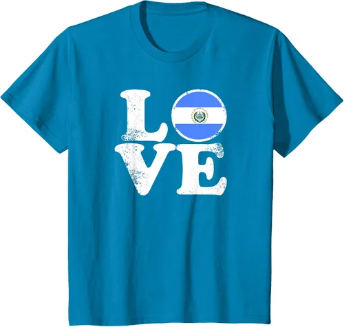 Vista 55 de Love El Salvador Flag tShirt Home Pride Distressed Tee T-Shirt