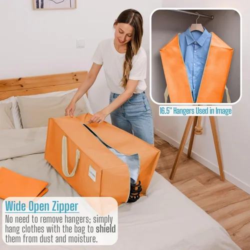 Vista 4 de VENO Paquete de 6 bolsas de mudanza resistentes con correas de mochila, cremalleras y asas, bolsas de embalaje extragrandes para artículos