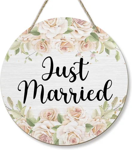 Vista 12 de PHAMTE Letrero de portador de anillos – Decoración rústica de boda, placa con la frase "Here Comes The Bride", 12 x 6 pulgadas Cualquiera