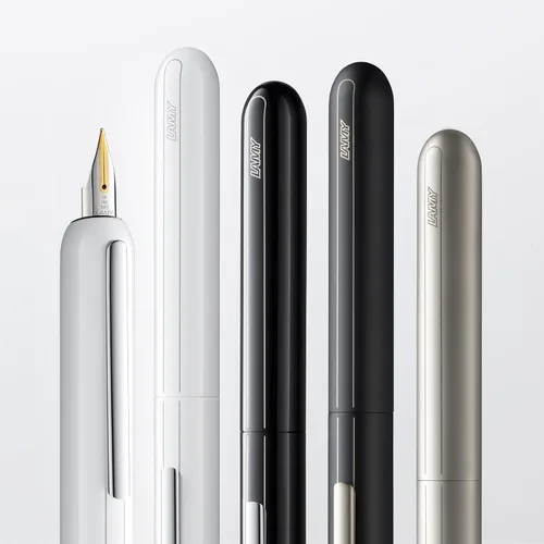 Vista 8 de Lamy diálogo negro – pluma estilográfica sin tapa con mecanismo de giro – Pluma de oro de 14 kt, parcialmente chapado en platino & en tamaño M