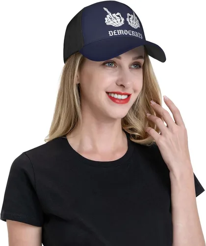 Vista 8 de Fuck Biden Democrats - Gorra de béisbol ajustable para hombres y mujeres, sombrero de Tucker para papá, color negro, Negro