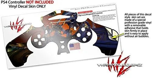 Vista 3 de WraptorSkinz Vinilo adhesivo compatible con Sony PS4 Controller PlayStation 4 Original Slim y Pro Alien Tech (controlador no incluido)