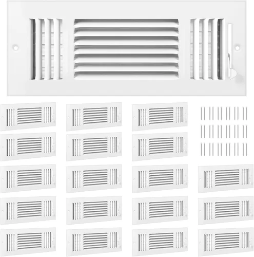 Vista 9 de Zonon 1 cubierta de ventilación de techo de 10 x 4 pulgadas, 3 vías para pared lateral, pared lateral, cubierta de ventilación de aire Blanco
