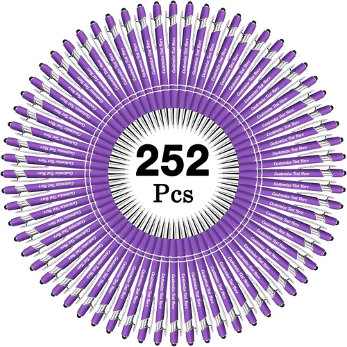 Vista 40 de Hasta 500 bolígrafos personalizados a granel con logotipo de mensaje de nombre comercial, bolígrafos grabados personalizados con lápiz óptico