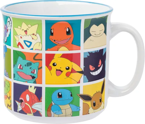 Vista 8 de Silver Buffalo - Taza de café de vidrio manchado con diseño de Pokémon con Pikachu, 17.5 onzas See through yellow, Electric pokemon, Collectible