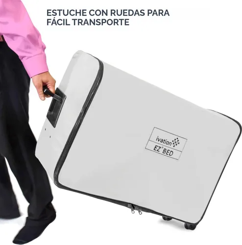 Vista 7 de Colchón hinchable de Ivation EZ-Bed, con marco y funda con ruedas, interruptor de autoapagado para lograr la comodidad deseada, superficie cómoda