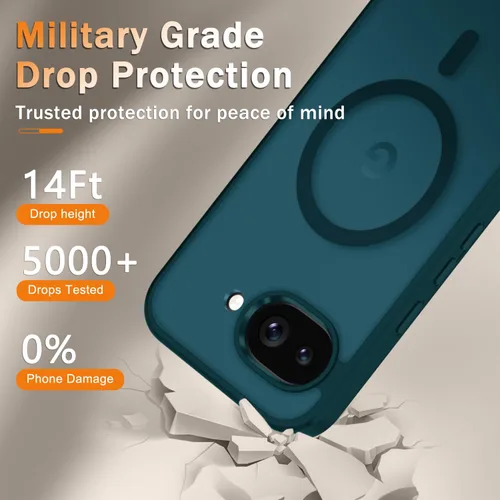 Vista 1017 de Funda para Google Pixel 10 Pro XL, cubierta magnética mate, color negro Fit for MagSafe, Screen Protector included, Shockproof Military Grade