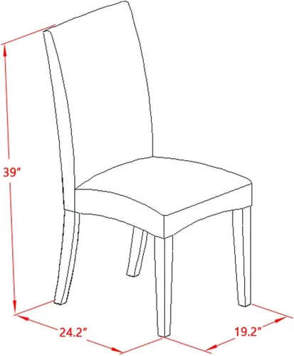 Vista 14 de East West Furniture DLDR3-BLK-24 - Juego de mesa de cocina de 3 piezas contiene una mesa de comedor redonda con gotas y 2 sillas tapizadas de tela