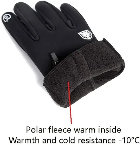Vista 5 de sxxkuxuan Winter Warm Gloves Men Women Cycling Wkiing Windproof and Waterproof Pu Leather Touchscreen Cold Weather Driving Gloves