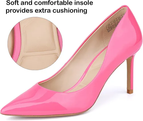 Vista 6 de JENN ARDOR Zapatos de tacón de aguja cómodos para mujer, de 3 pulgadas, elegantes, preciosos, cerrados, puntiagudos, sin cordones, tacones altos