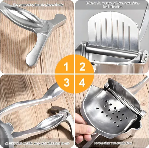 Vista 2 de Manual de mano Fruta Citrus Lemon Juicer Fabricante (aleación de aluminio)