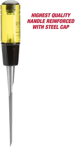 Vista 3 de GreatNeck - Cincel de madera de 1/4 de pulgada para carpintería y carpintería, hoja de 5 pulgadas, acero de alto carbono, mango de acetato de tapa