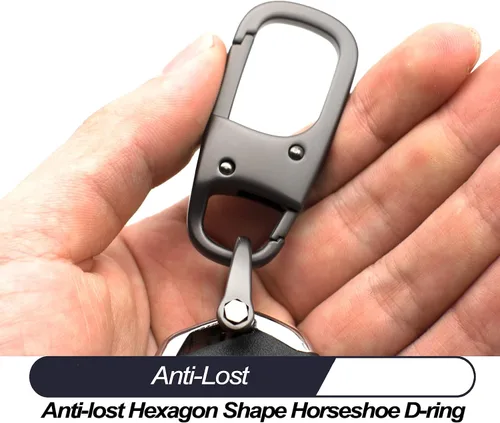 Vista 4 de MECHCOS Llavero de Metal para Coche con Clip Portallaves con Anillo de Llave de Valet Desmontable y Anillo en D Antipérdida para Hombres y Mujeres