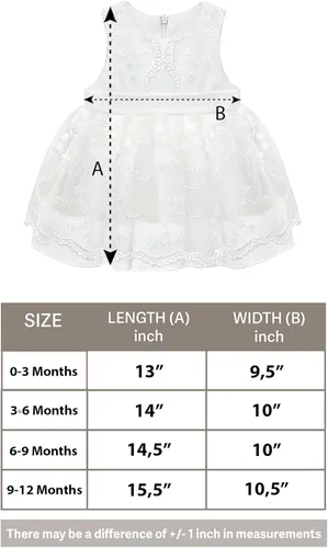 Vista 5 de Lilax Vestido de tul bordado floral para bebé, vestido de tutú de bautismo y bautizo