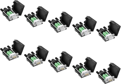 Vista 11 de DB9 Conector sin soldadura (2 machos+2 hembras), DB9 conector de ruptura RS232 D-SUB serie a terminal de puerto de 9 pines con estuche