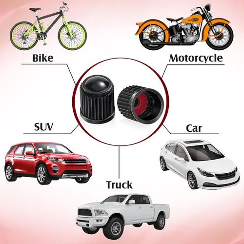 Vista 7 de Outus 20 piezas de tapas de vástago de válvula de neumático, tapas de neumático de plástico universales negras para bicicleta, bicicleta, autos