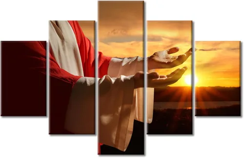 Vista 38 de TUMOVO Decoración de pared de iglesia cristiana de 3 paneles, imágenes de la resurrección de Jesús para sala de estar, dormitorio, cocina